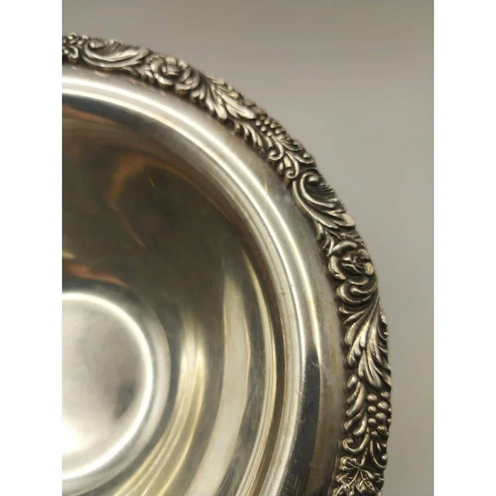 Antique EGW&S 1035 Silver Plated Bowl EG Webster & Son Floral Ornate Vintage